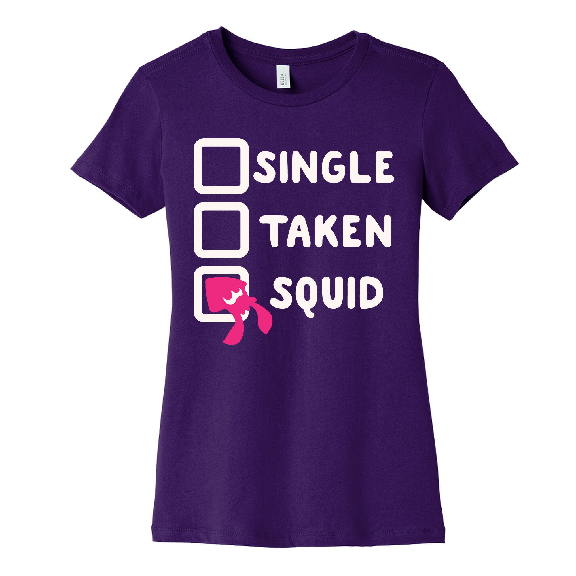 Single Taken Squid White Print Women's Cotton Tee